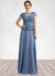 Shirley A-Line Scoop Neck Floor-Length Chiffon Lace Mother of the Bride Dress 126P0014989