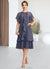 Marlee A-Line Scoop Neck Knee-Length Chiffon Mother of the Bride Dress With Beading Sequins Cascading Ruffles 126P0014993