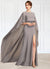 Anahi Sheath/Column Scoop Neck Sweep Train Chiffon Mother of the Bride Dress With Split Front 126P0015000
