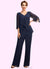 Amanda Jumpsuit/Pantsuit V-neck Floor-Length Chiffon Mother of the Bride Dress With Cascading Ruffles 126P0015019