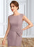 Genesis Sheath/Column Scoop Neck Knee-Length Chiffon Mother of the Bride Dress With Ruffle Sequins 126P0015023