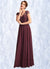 Giuliana A-Line V-neck Floor-Length Chiffon Mother of the Bride Dress With Beading Sequins 126P0015028