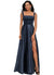 Karina A-line Straight Floor-Length Satin Prom Dresses With Bow P0022195