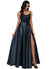 Makena A-line Cowl Floor-Length Stretch Satin Prom Dresses P0022216