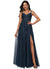 Lola A-line V-Neck Floor-Length Tulle Prom Dresses With Sequins P0022224