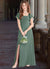 Justice A-Line Bow Chiffon Floor-Length Junior Bridesmaid Dress Eucalyptus COAP0022847