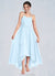Alanna A-Line Ruched Chiffon Asymmetrical Junior Bridesmaid Dress Sky Blue COAP0022848