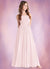Kaia A-Line Floral Chiffon Floor-Length Junior Bridesmaid Dress Blushing Pink COAP0022851