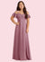 Kailey A-Line Off the Shoulder Chiffon Floor-Length Junior Bridesmaid Dress Vintage Mauve COAP0022859