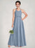Mya A-Line Lace Chiffon Floor-Length Junior Bridesmaid Dress dusty blue COAP0022860