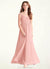 Dixie A-Line Pleated Chiffon Floor-Length Junior Bridesmaid Dress Rosette COAP0022868