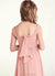 Dixie A-Line Pleated Chiffon Floor-Length Junior Bridesmaid Dress Rosette COAP0022868