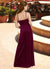 Laurel A-Line Velvet Floor-Length Junior Bridesmaid Dress Cabernet COAP0022870