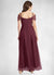 India A-Line Off the Shoulder Tulle Floor-Length Junior Bridesmaid Dress Cabernet COAP0022873