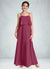 Lilia A-Line Ruched Chiffon Floor-Length Junior Bridesmaid Dress Mulberry COAP0022874