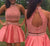Halter Sleeveless Kaya A Line Two Pieces Homecoming Dresses Cut Out Beading Taffeta Short Pleated