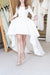 A Line Asymmetrical 3/4 Sleeve Satin Beach Wedding Dresses