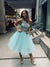 Two Pieces One Shoulder Tulle Lace Short Homecoming Dresses