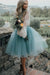 Two-Piece Long Sleeves Knee-Length Homecoming Dresses with Lace