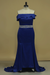 2024 Stretch Satin Prom Dresses Boat Neck Mermaid With Beading Plus Size